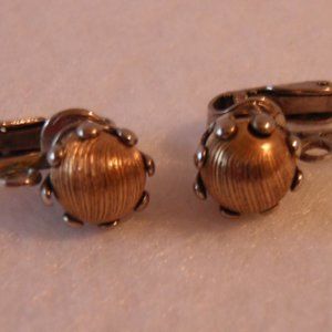 Antique Gold Ball Clip on Earrings